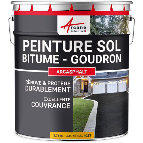 Arcane Industries – Peinture élastomère acrylique jaune signalisation RAL 1023 – 3.75 kg pour surfaces jusqu'à 7.5 m² – Antidérapant et résistant aux UV