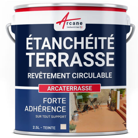 Arcane Industries – Peinture étanchéité terrasse 2.5 L sable – Imperméabilisant pour béton et ciment – Résistance aux UV et gel – Application facile