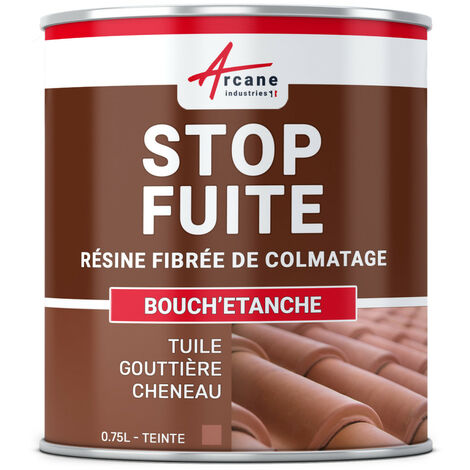 Arcane Industries – Peinture fibrée d'étanchéité pour tuile et gouttière – Colmatage de fissures et trous – Résistante aux intempéries – 0.75 L