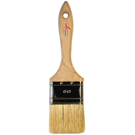 Arcane Industries – Pinceau à laquer 60 mm pour résine d'étanchéité – Manche en bois brut – Soie de porc extra – Pour terrasses et toitures