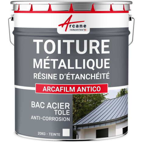 Arcane Industries – Produit d'étanchéité toiture métallique – Résistant à la corrosion et aux intempéries – Application sur bacs acier et tuiles métalliques – 20 kg blanc