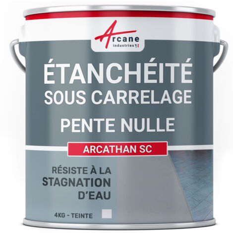 Arcane Industries – Résine d'étanchéité sous carrelage 4 kg – Membrane polyuréthane pour terrasse et balcon – Application facile – Couleur gris