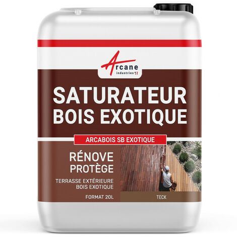 Arcane Industries – Saturateur bois exotique 20 L – Protection durable pour teck, ipé, cumaru – Application facile sur terrasses et mobilier