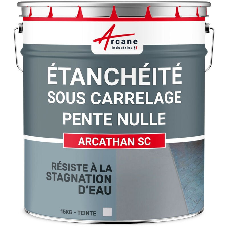 Etanchéité sous carrelage dalle sous plot pente nulle terrasse plate balcon membrane résine polyuréthane arcathan sc - 15 kg Gris Arcane Industries