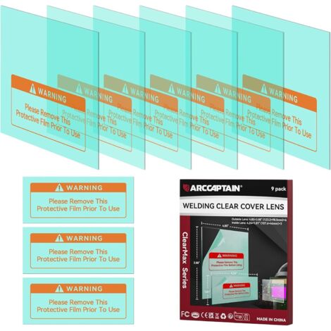 ARCCAPTAIN 6 pièces de lentille externe et 3 pièces de lentille interne de remplacement pour écran de vision normale, compatibles avec le casque à souder HSH - S800