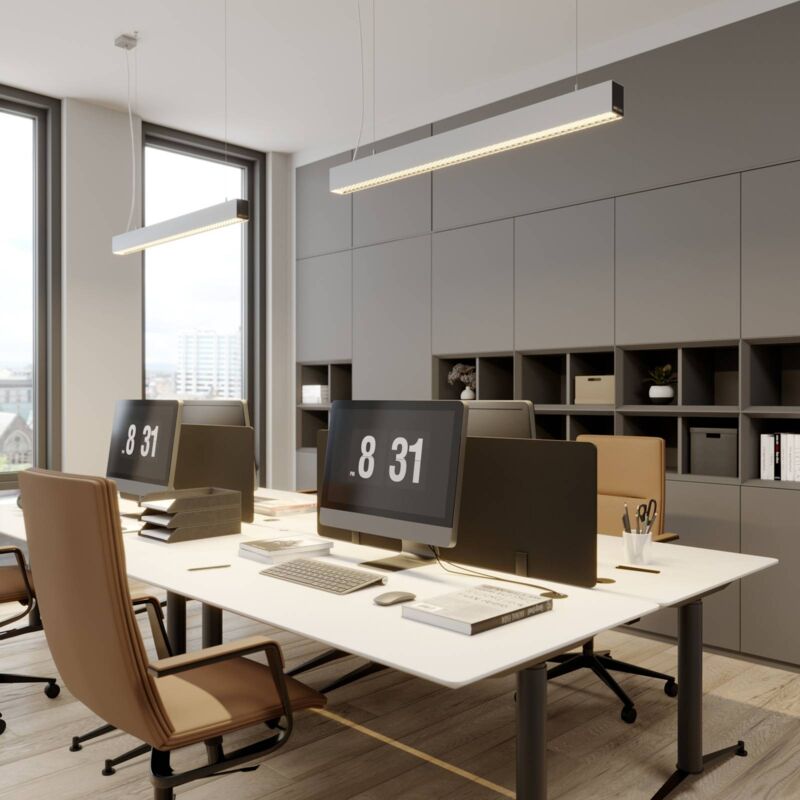 

Thores colgante LED oficina, 113 cm plata - Arcchio