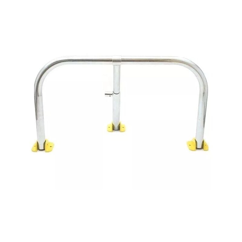 Arceau parking galvanisé pieds jaunes - arceau anti-stationnement avec serrure intégrée