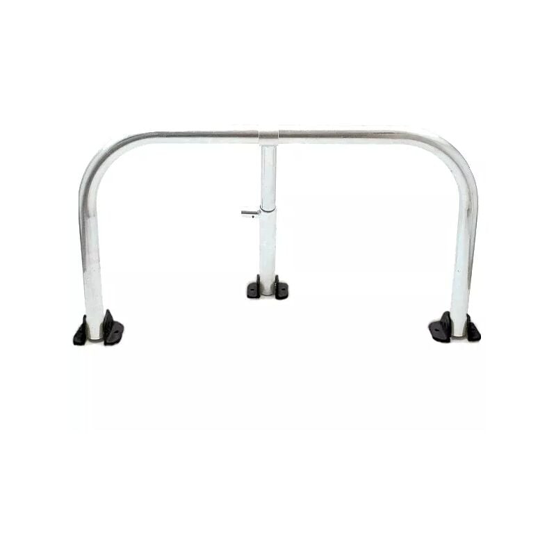 Arceau parking galvanisé pieds noirs - arceau anti-stationnement avec serrure intégrée (barillet s'entrouvrant)