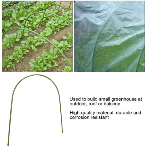 Arceaux de Serre en Tube Métal Plastifié - Support de Cadre en Forme d'Arc pour Jardiniers - 50x46 cm - 6 Pièces