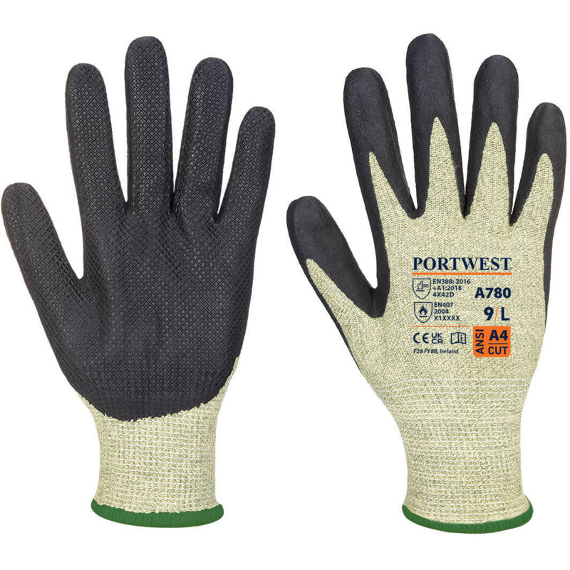 Guanti Bow Grip Coupure d Verde/Nero l - Taglia 9