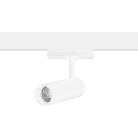 Arch Proyector de Carril LED 17.6W Diámetro 5.6cm. Blanco Cálido 3000K. Sistema de Carril Compatible con Carril Trifásico. Proyector Orientable y de Fácil Instalación. Color Blanco