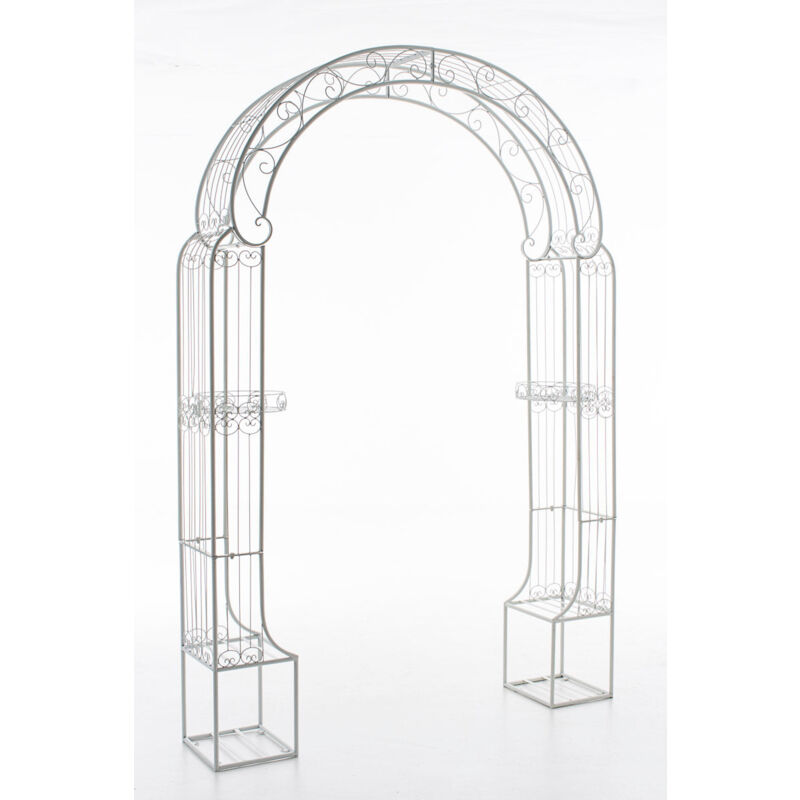 Décoshop26 - Arche à rosiers arceau support pour plantes grimpantes en métal blanc 100003919