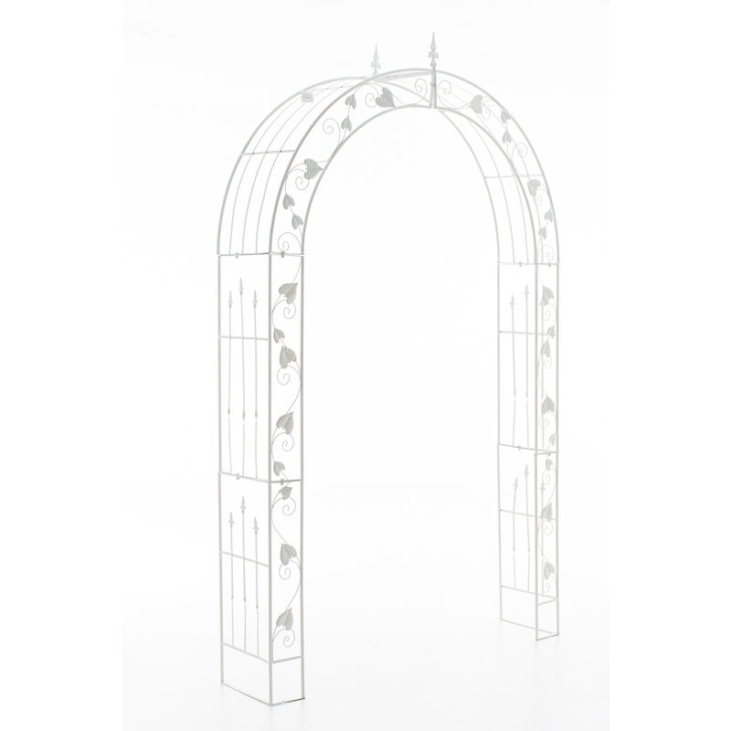 Arche de jardin Emma en fer forgé blanc