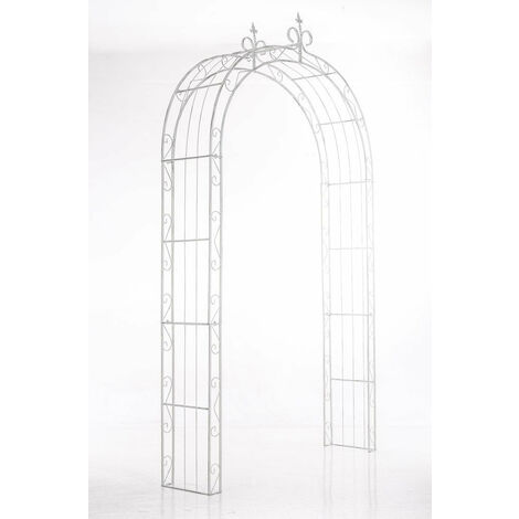 Arche à rosiers pour jardin revêtue de fer hauteur 260 cm blanc vieilli MDJ10117