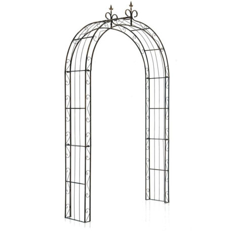 Arche à rosiers pour jardin revêtue de fer hauteur 260 cm bronze vieilli MDJ10116