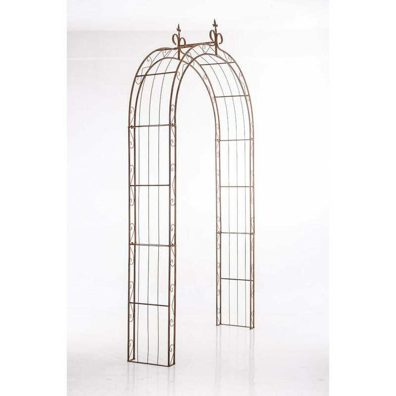 Arche à rosiers pour jardin revêtue de fer hauteur 260 cm marron vieilli - marron