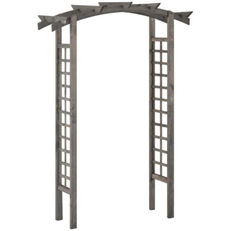 Arche à treillis 150x50x210 cm Bois de pin imprégné de gris