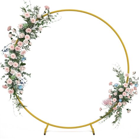 Arche de ballons métal2 m - Guirlande fleurs ronde - Kit mariage - Support colonne ballons - Décoration fête Noël