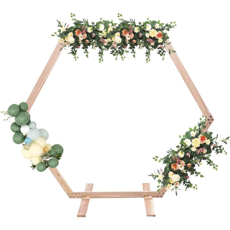 Gojoy - Arche de fond hexagonale en bois - Pour mariage, cérémonie, anniversaire, fête, remise de diplôme, décoration