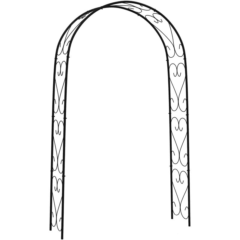 Arche de jardin arche à rosiers style fer forgé acier époxy noir - Noir