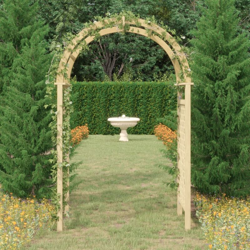 Design In - Arche de jardin Arche déco - avec treillis 141x97x243 cm Bois de pin massif imprégné BV563221