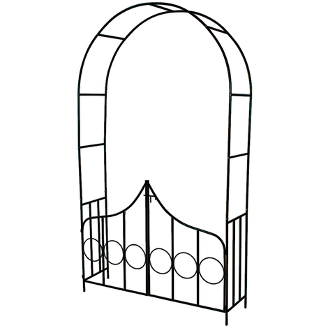 TECTAKE Arche de jardin avec portillon en Acier Résistant aux intempéries, Portillon verrouillable par un loquet