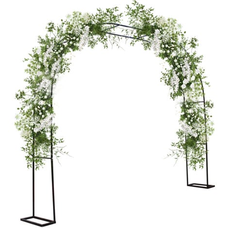 HOERFURIY Arche de Jardin Noir,Tuteur plantes,3x2.2M Arche Rosier pour Diverses Plantes Grimpantes Treillis d'Arche pour Mariage, Fête, Cérémonie