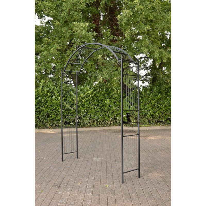 Décoshop26 - Arche de jardin pour rosiers et plantes grimpantes largeur réglable en métal noir 100003932
