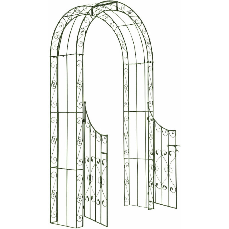 Arc de jardin avec porte de style rustique et rétro disponible en différentes couleurs colore : Vert antique