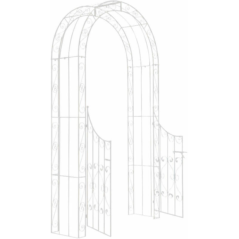 Arc de jardin avec porte de style rustique et rétro disponible en différentes couleurs colore : Blanc