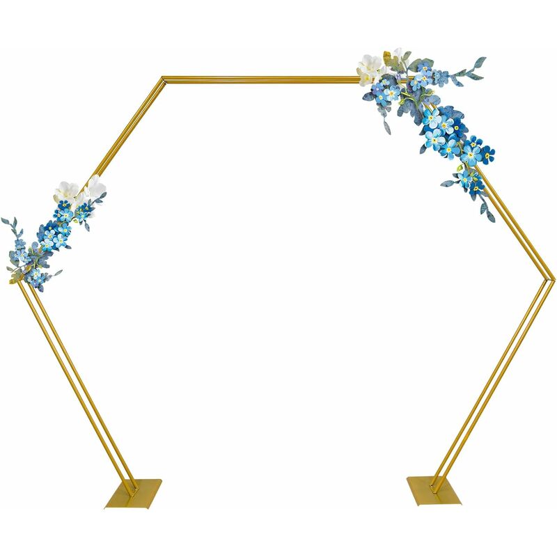 Gojoy - Arche de mariage en métal - Décoration de ballons hexagonaux - Grande taille - Guirlande en métal - Cadre de mariage, anniversaire, mariage,