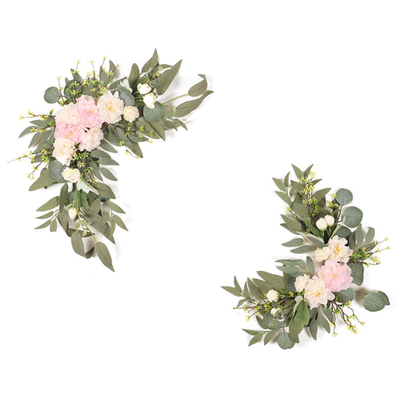 Arche de mariage Fleur Porte d'entrée Swag Maison Rose Lavande Tissu de soie flexible Fleurs artificielles