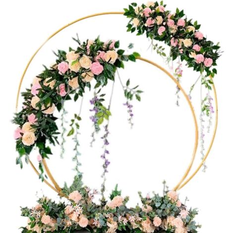 Arche de mariage ronde anneau double fer mariage arc rond arcs rond fête fond anniversaire fleur pour anniversaire, mariage, remise de diplôme, décoration de fête
