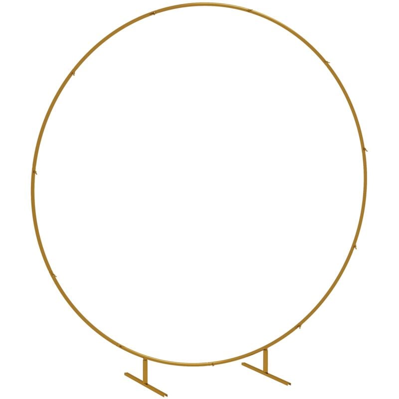 Arche décorative - arche de mariage - arche de ballon - dim. 222L x 60l x 224H cm - acier doré