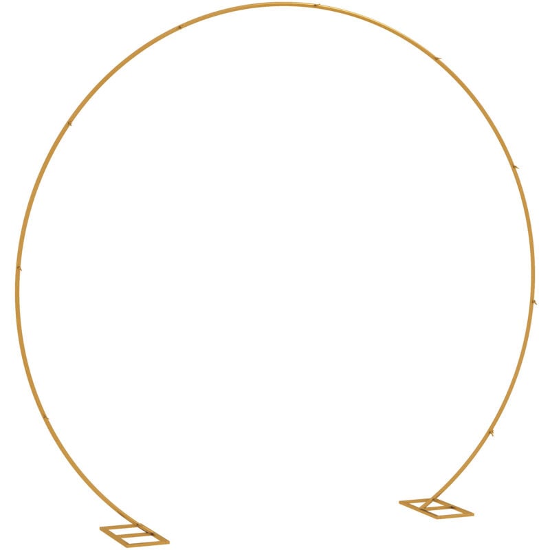 Arche décorative - arche de mariage - arche de ballon - dim. 280L x 60l x 258H cm - acier doré