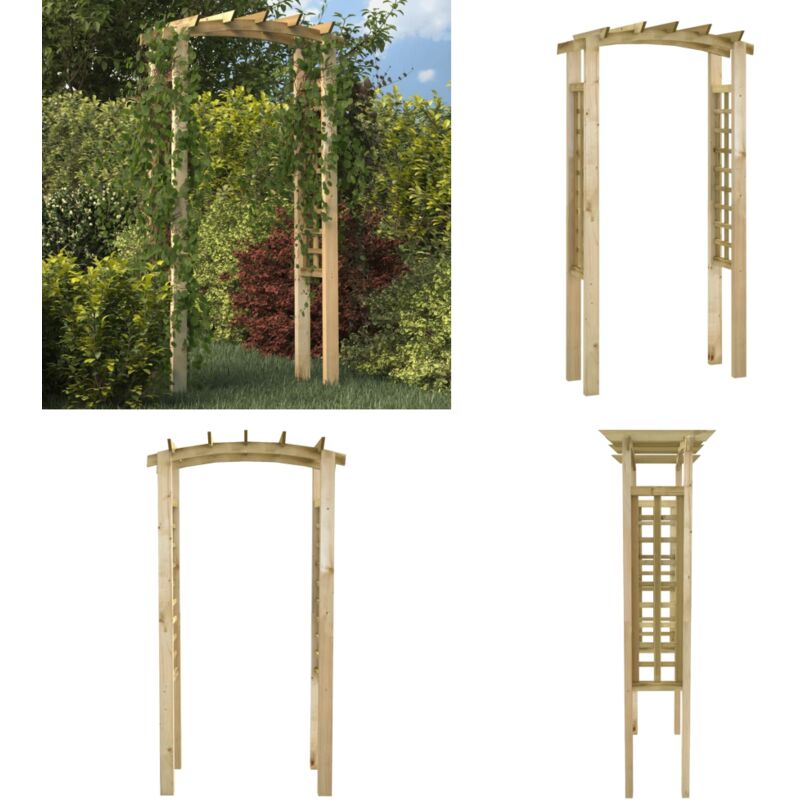 Arche en treillis 110x60x210 cm Bois de pin massif imprégné - arche de jardin - arches de jardin - Home & Living - Brun
