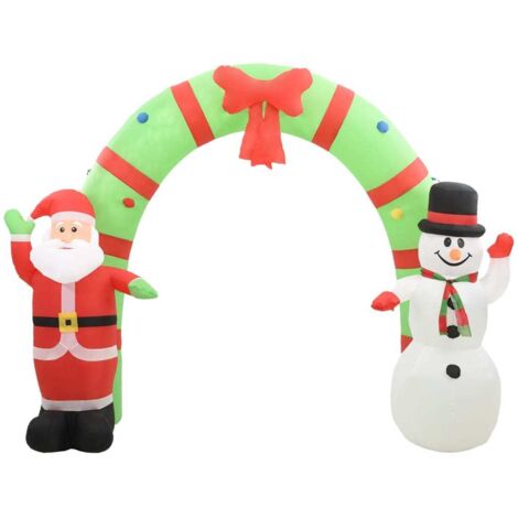 Arche gonflable avec Père Noël，Décoration de Noël et bonhomme de neige LED 223 cm CFW35925