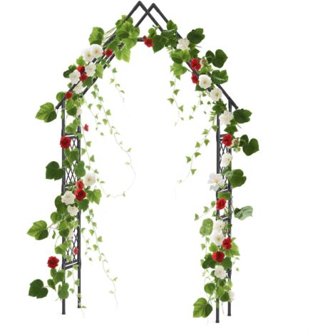 Arche jardin 120x40x240 cm - Structure en fer résistante intempéries pour roses et plantes grimpantes - Arche mariage pour jardin, terrasse, extérieur