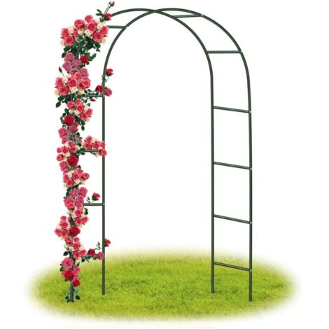 Arche Jardin/Mariage Arche Arceau à rosiers Tuteur Colonne de Jardin,Jardin métal Arche Plantes Grimpantes Métal 240 x 140 x 38 CM/Vert