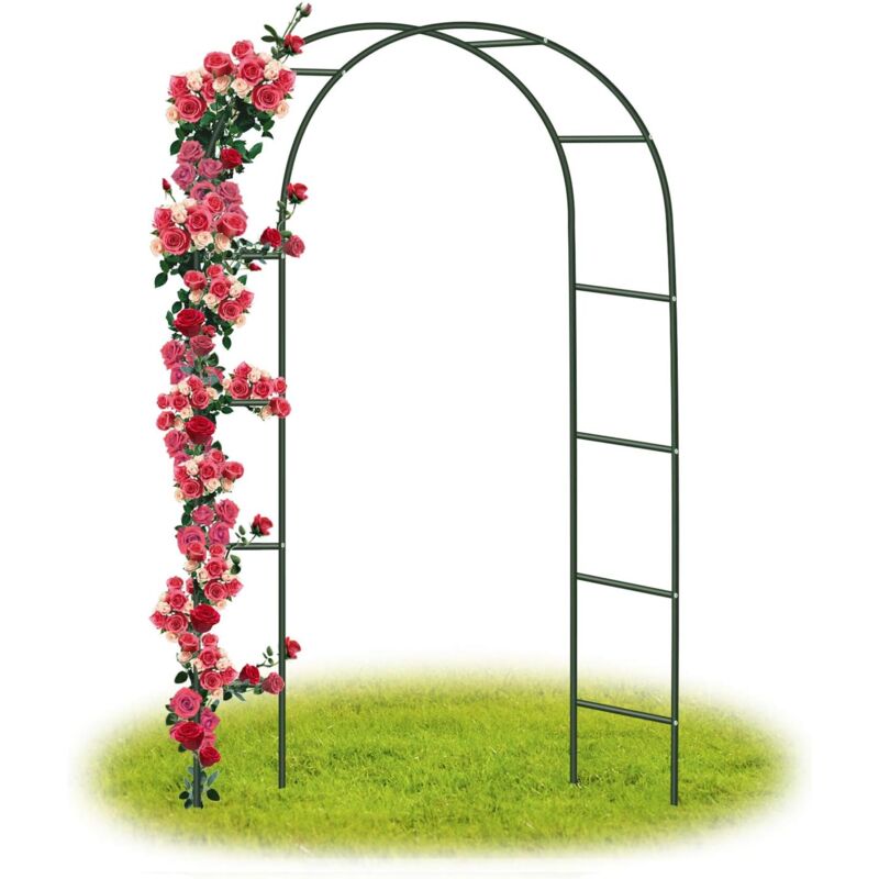 Arche Jardin/Mariage Arche Arceau à rosiers Tuteur Colonne de Jardin,Jardin métal Arche Plantes Grimpantes Métal 240 x 140 x 38 CM/Vert