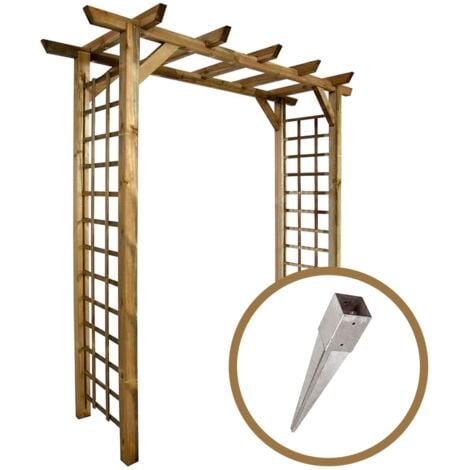 Arche jasmin droite + 4 supports poteaux à enfoncer