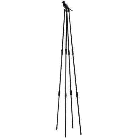 Arche Obélisque pour Jardins avec Revêtement Résistant Corrosion - 47.2in/63in Noir Plantes Grimpantes Poteaux Métal Steel+PP Trépied Vertical Freesanstanding Incluant 1 Treillis