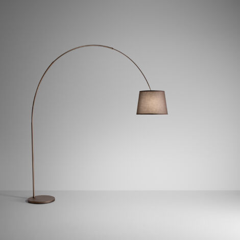 Arche piantana in metallo marrone metallizzato con  paralume marrone orientabile 1  luce attacco E27  220-240V