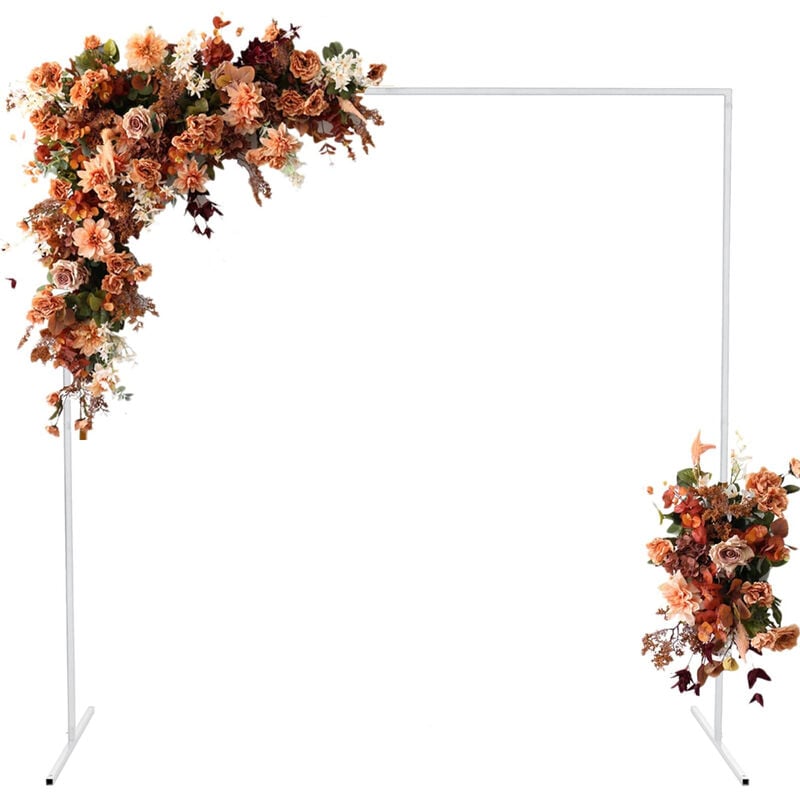 Maerex - Arche porte métal décoratif 2x2m carré couleur blanc pour mariage fête d'anniversaire réception photomaton décoration de kit d'arche de