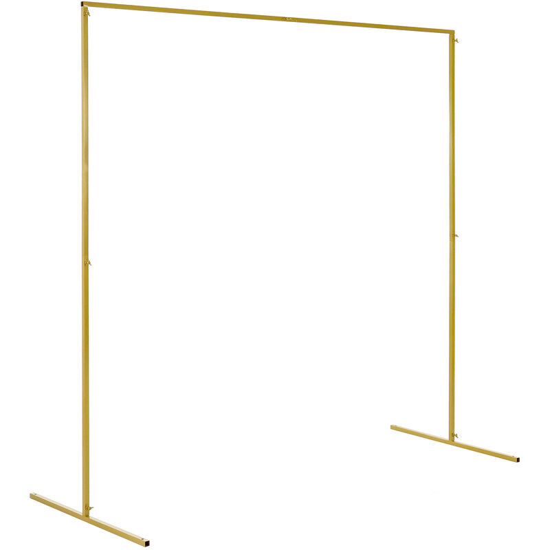 Maerex - Arche porte métal décoratif 2x2m carré couleur doré pour mariage fête d'anniversaire réception photomaton décoration de kit d'arche de ballon
