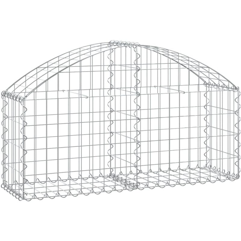 Vidaxl - Arched Gabion Basket 100x30x40/60 Cm Galvanised Iron
