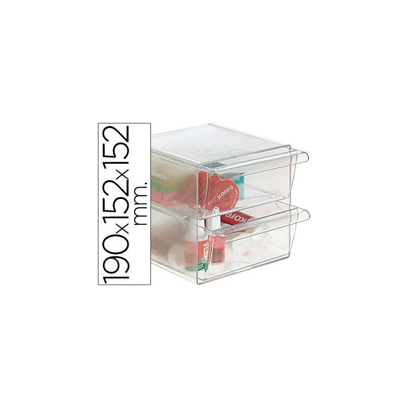 

Archivo 2000 - organizador archicubo 2 cajones 190x150x150 mm cristal transparente