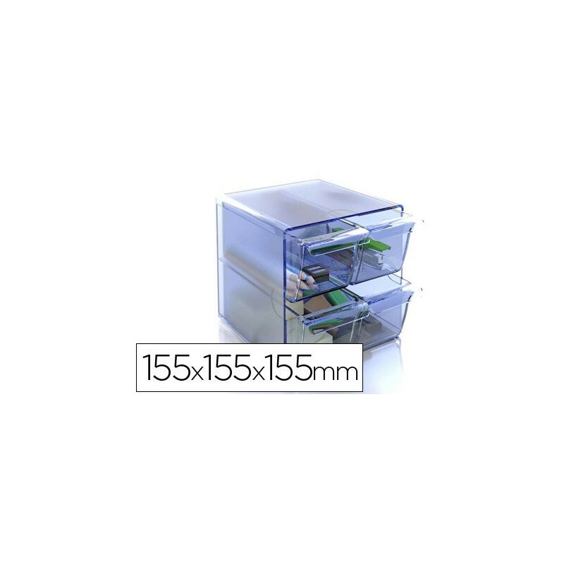 

Archivo 2000 - organizador archicubo 4 cajones 190x150x150 mm azul transparente
