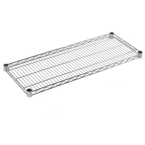 Étagère de rangement métallique - acier inoxydable blanc mat - 135x30x30cm