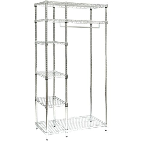 Archimede scaffale metallico kit appendiabiti cm 46 x 91 x h. 180 cucina bagno garage cabina armadio
